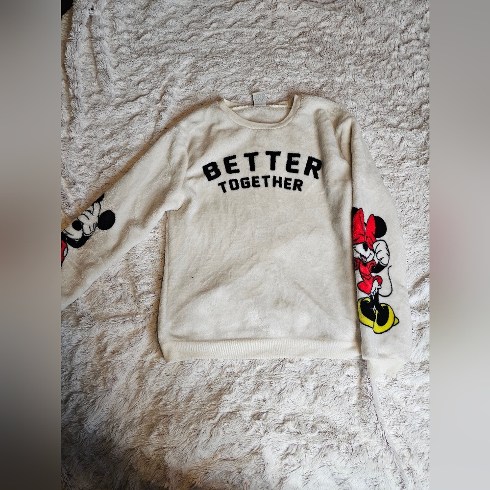 Disney Mickey and minne mouse better together plush sweater